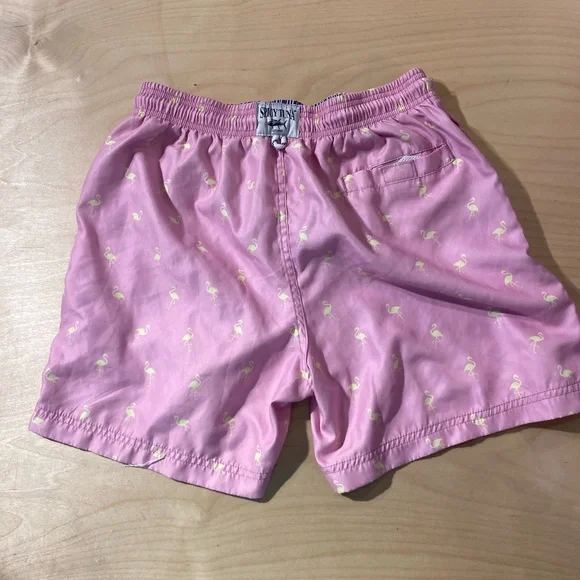 Spicy Tuna Pink Flamingos Swimming Trunks Small (MQ) - Picture 6 of 6